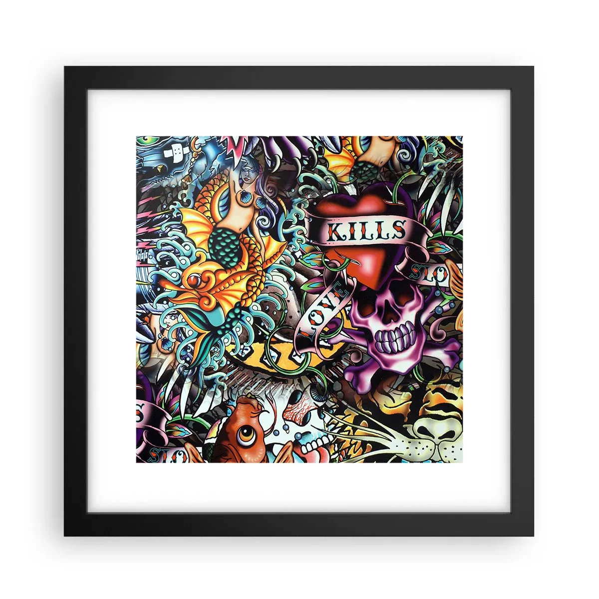 Plakat w czarnej ramie - Sen tatuażysty - 30x30 cm