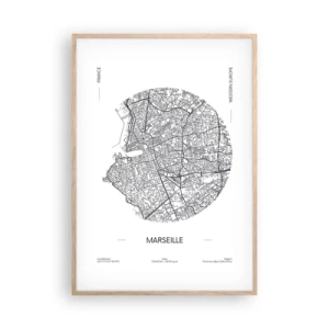 Plakat w ramie jasny dąb - Anatomia Marsylii - 70x100 cm