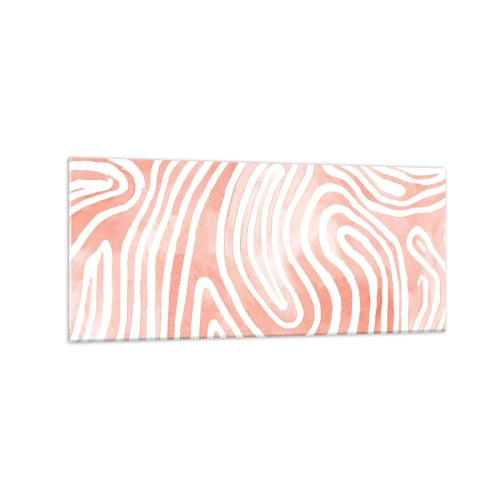 Obraz na szkle - Abstrakcyjny wzór w odcieniach różu i bieli - 120x50cm - W koralowym labiryncie - Nowoczesna dekoracja ścienna do salonu i sypialni ARTTOR