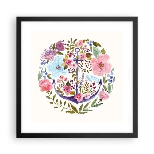 Plakat w czarnej ramie - Dobry sen żeglarza - 40x40 cm
