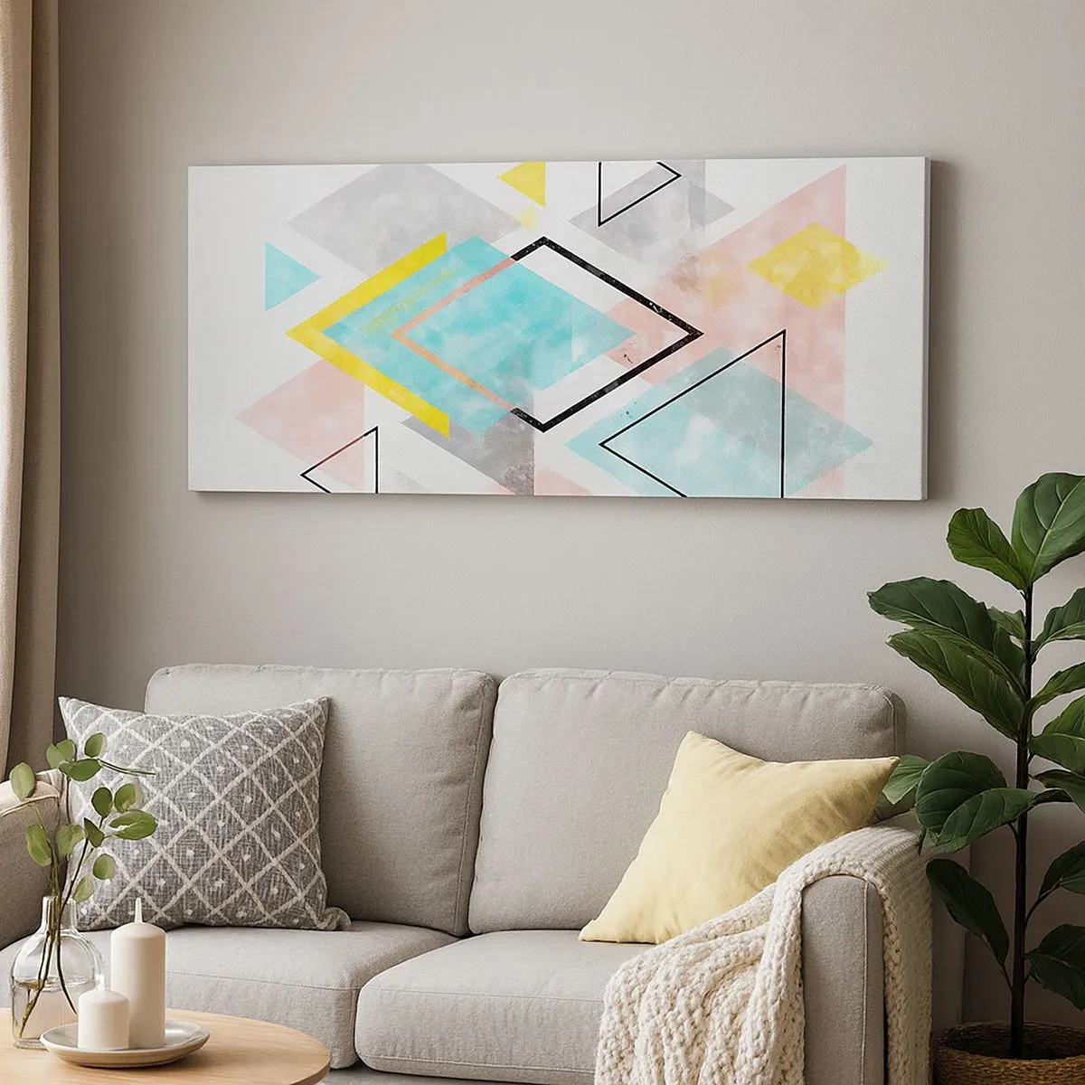 Obraz na płótnie - Igraszka geometryczna - 100x40 cm