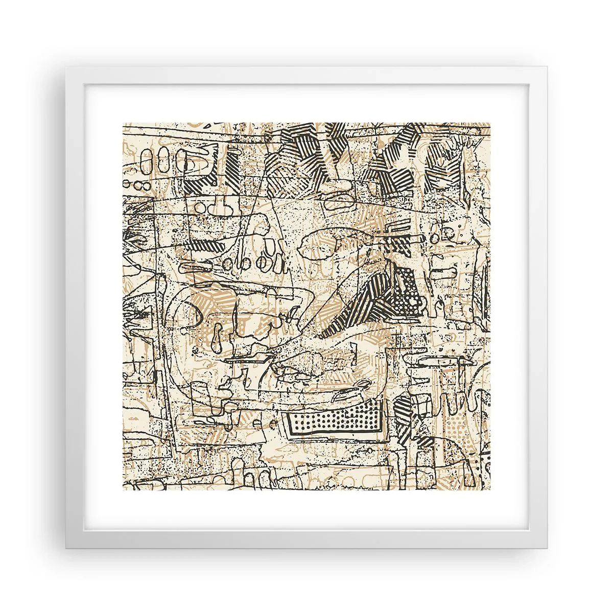 Plakat w białej ramie - Czeka na rozszyfrowanie - 40x40 cm