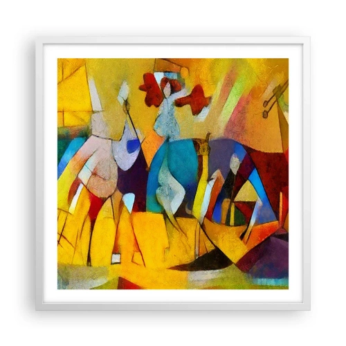 Plakat w białej ramie - Słońce - życie - radość - 60x60 cm