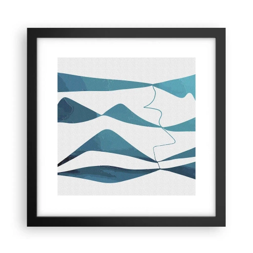 Plakat w czarnej ramie - Abstrakcja: turkusowy związek - 30x30 cm