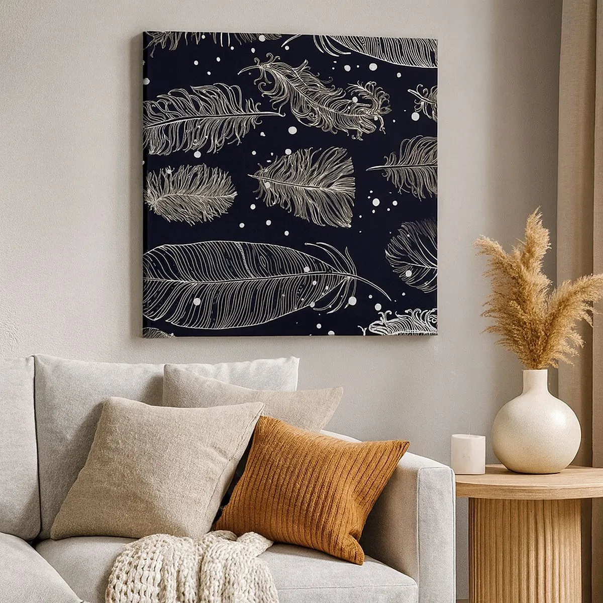 Obraz na płótnie - Pierzasta koronka - 30x30 cm