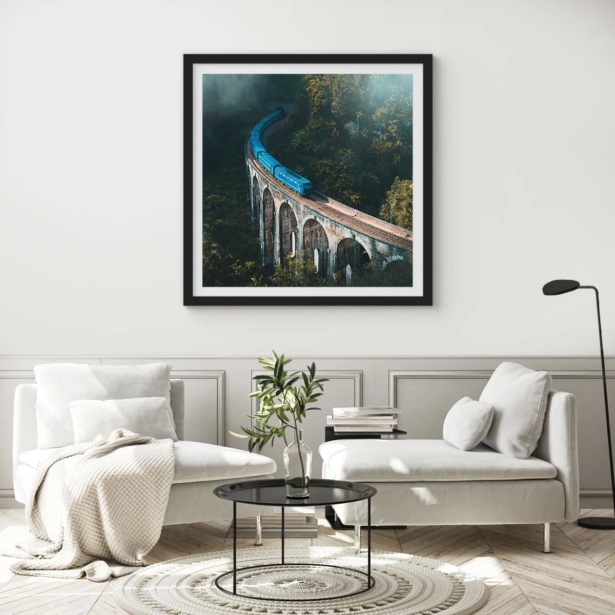 Plakat w czarnej ramie - Pociąg do natury - 60x60 cm