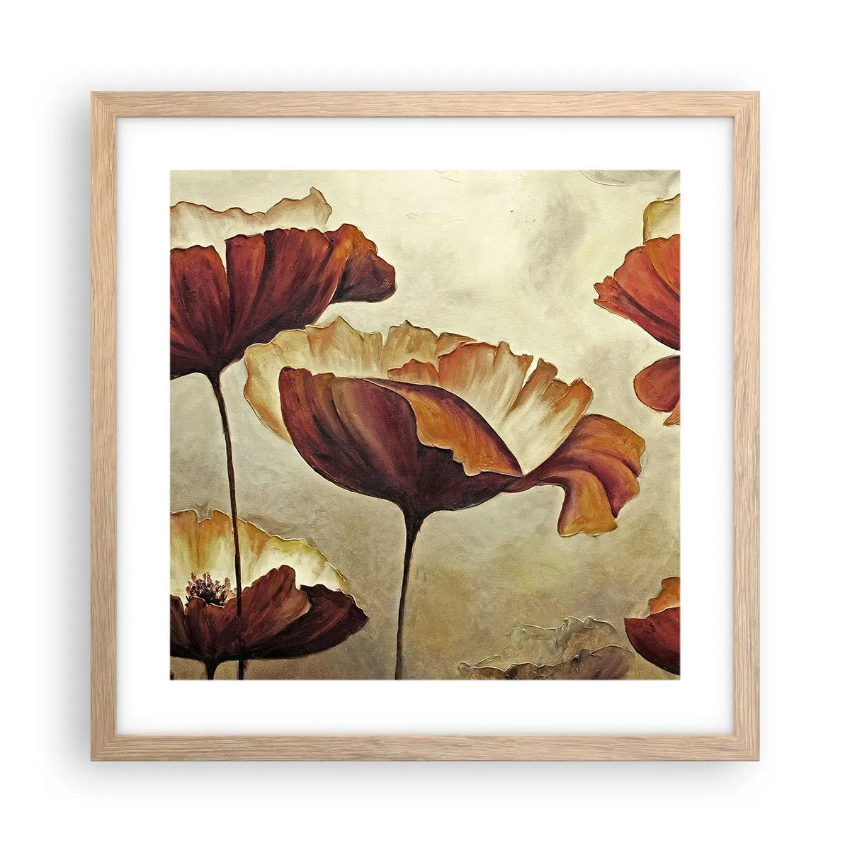 Plakat w ramie jasny dąb - Łąki łan - 40x40 cm