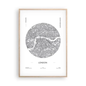 Plakat w ramie jasny dąb - Anatomia Londynu - 70x100 cm