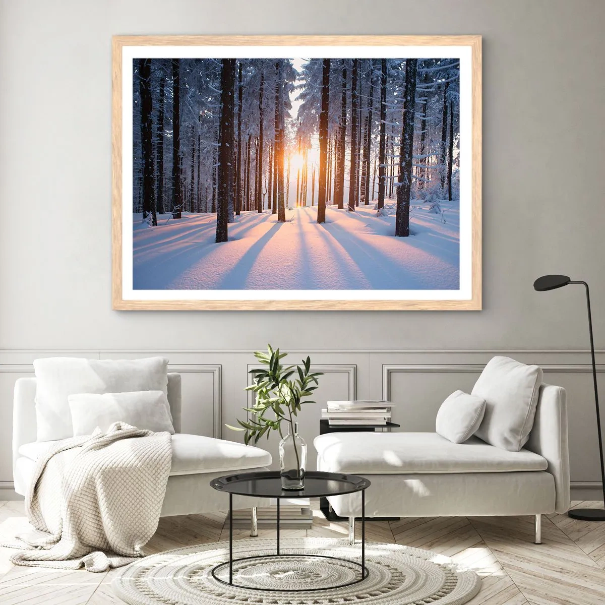 Plakat w ramie jasny dąb - Wyraźnie czarno na białym - 40x30 cm