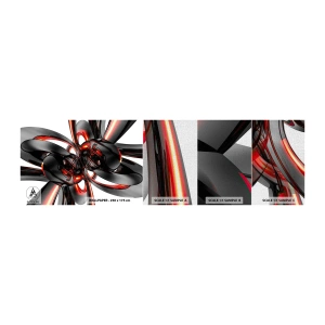 Fototapeta Próbka Premium Canvas - Ruch w graficie i czerwieni - Abstrakcja, 3D, Sztuka - 100x30 cm