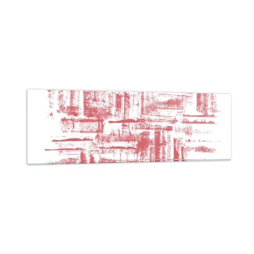 Obraz na szkle - Abstrakcyjne różowe tekstury na białym tle - 160x50cm - Czerwone miasto - Nowoczesna dekoracja ścienna do salonu i sypialni ARTTOR