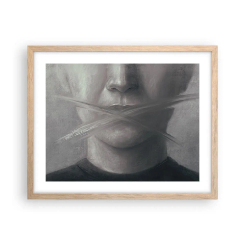 Plakat w ramie jasny dąb - Ani słowa - 50x40 cm