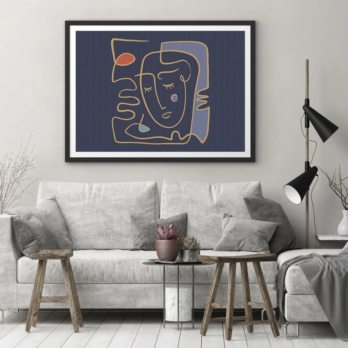 Plakat w czarnej ramie - W zamyśleniu - 50x40 cm