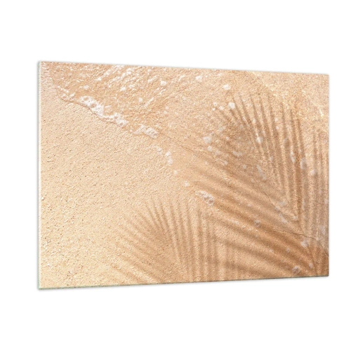 Obraz na szkle - Plaża i cień na piasku - 120x80cm - Cień gorącego lata - Nowoczesna dekoracja ścienna do salonu, kuchni i sypialni ARTTOR