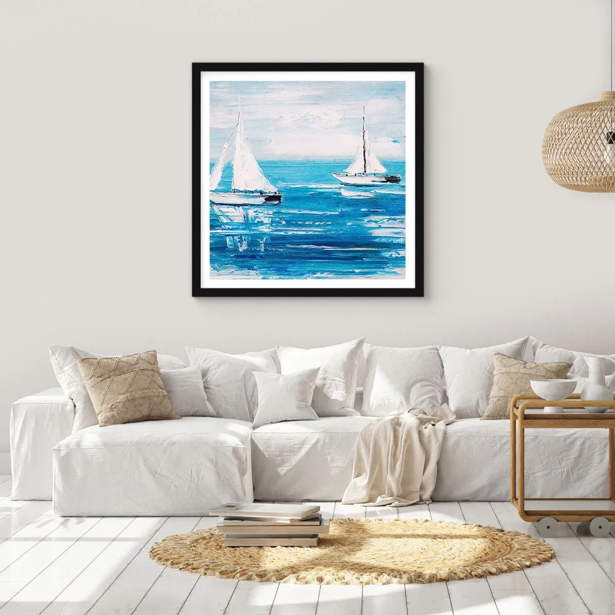 Plakat w czarnej ramie - Z przyjacielem u boku - 50x50 cm