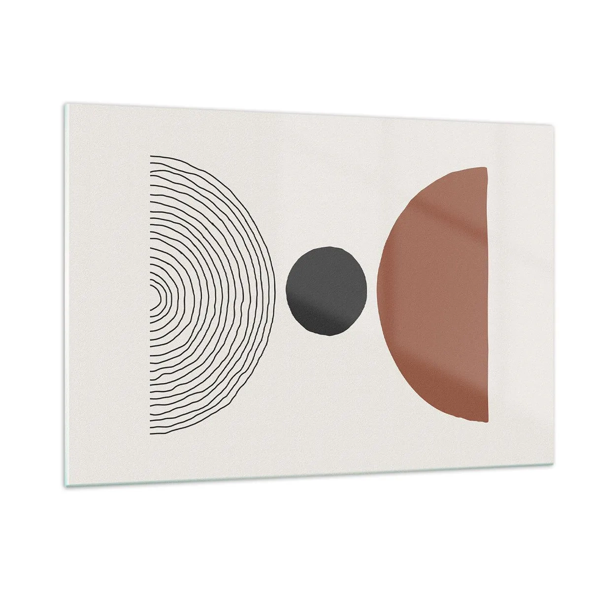 Obraz na szkle - Abstrakcyjne formy geometryczne na jasnym tle - 120x80cm - W centrum uwagi - Nowoczesna dekoracja ścienna do salonu, kuchni i sypialni ARTTOR