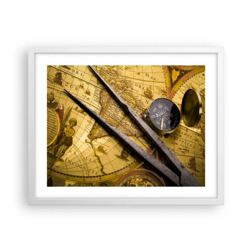 Plakat w białej ramie - Gdze te skarby? - 50x40 cm
