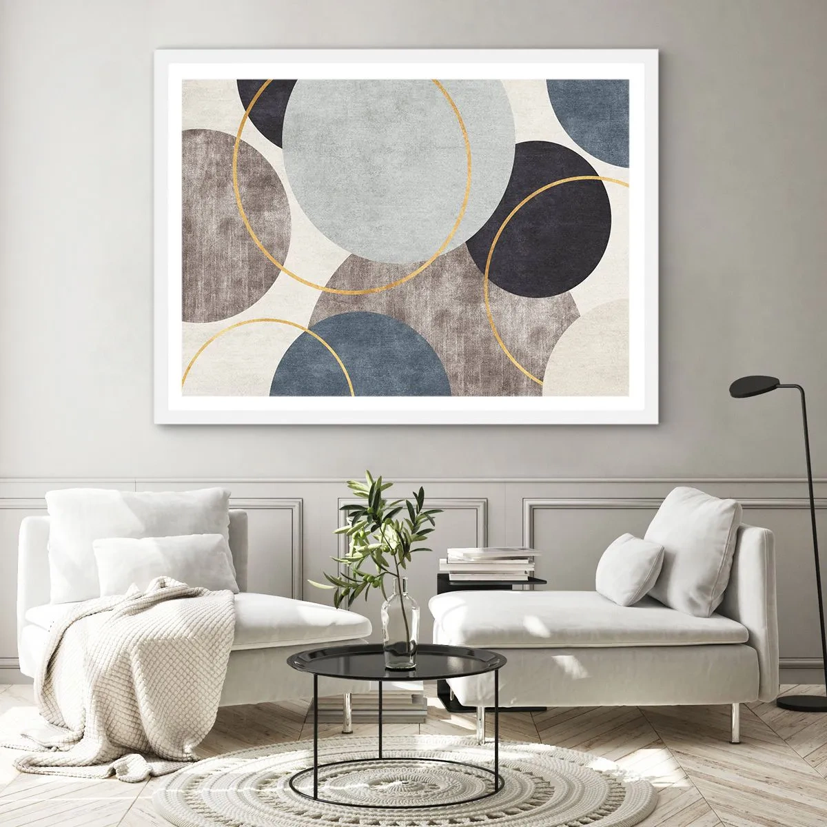 Plakat w białej ramie - Koło za kołem - 100x70 cm