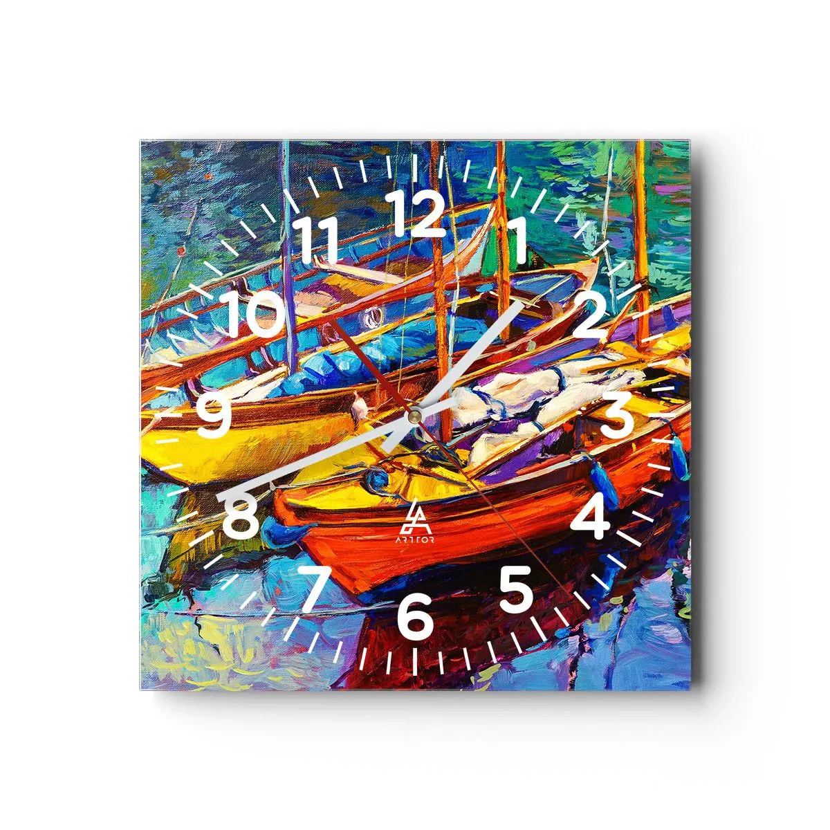 Zegar ścienny - Na wodzie gęstej od barw - 30x30 cm