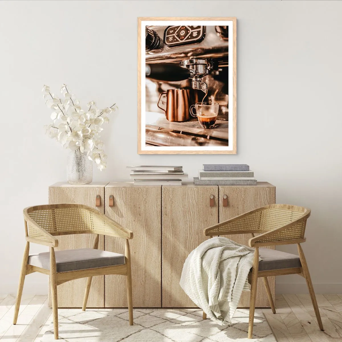 Plakat w ramie jasny dąb - Blask kawy - 70x100 cm