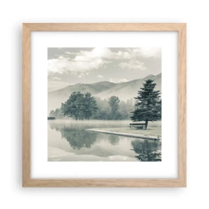 Plakat w ramie jasny dąb - Jezioro jeszcze śpi - 30x30 cm