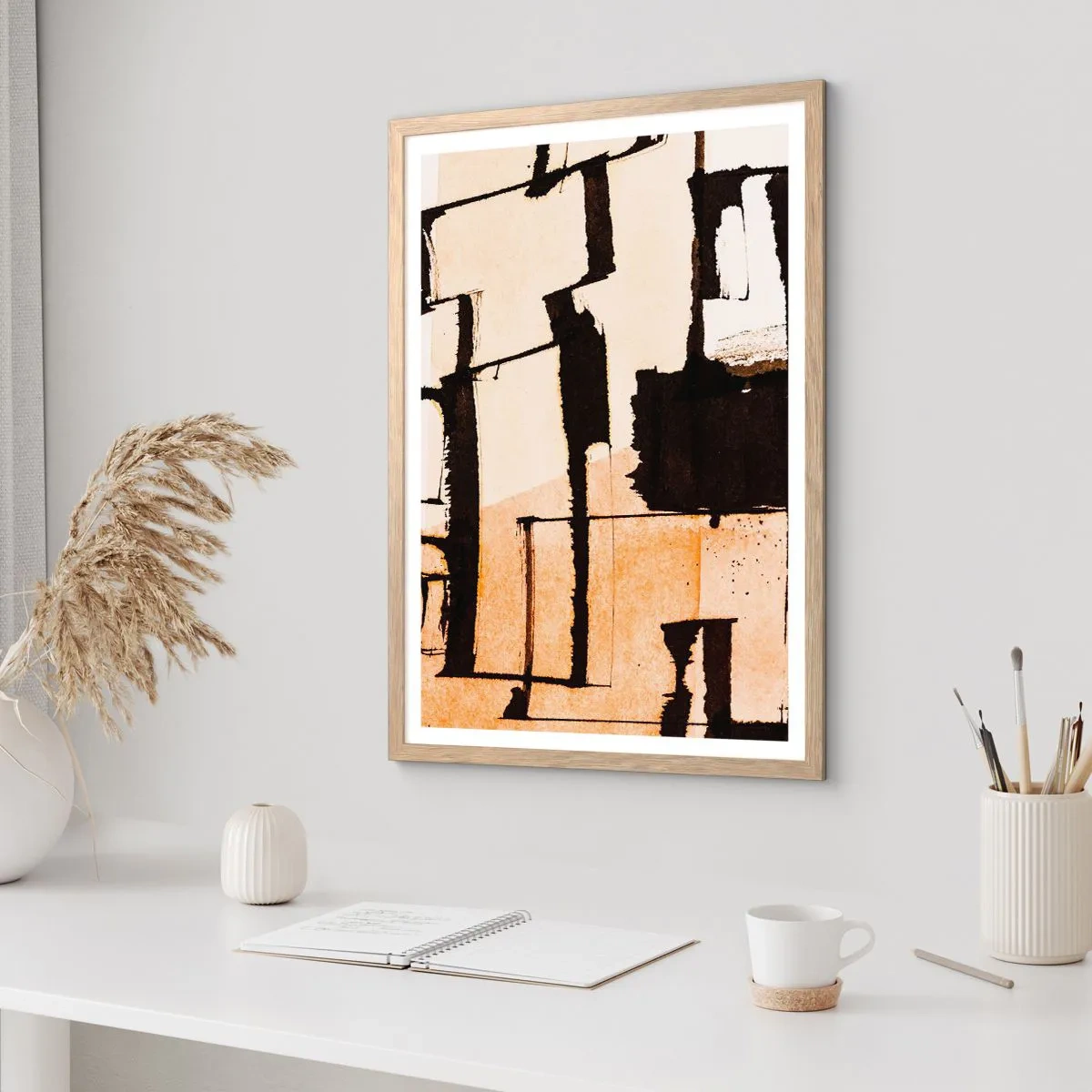 Plakat w ramie jasny dąb - Jednak porządek - 70x100 cm