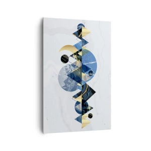 Obraz na płótnie - Abstrakcyjne geometryczne wzory z motywem gór - 80x120cm - Pejzaż geometryczny - Nowoczesna dekoracja ścienna do salonu i sypialni ARTTOR