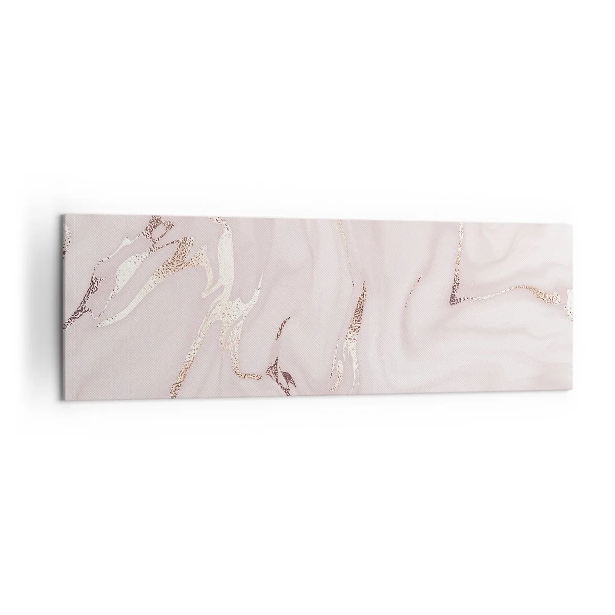 Obraz na płótnie - Elegancka abstrakcja w odcieniach różu i złota - 160x50cm - W różowym szale - Nowoczesna dekoracja ścienna do salonu i sypialni ARTTOR