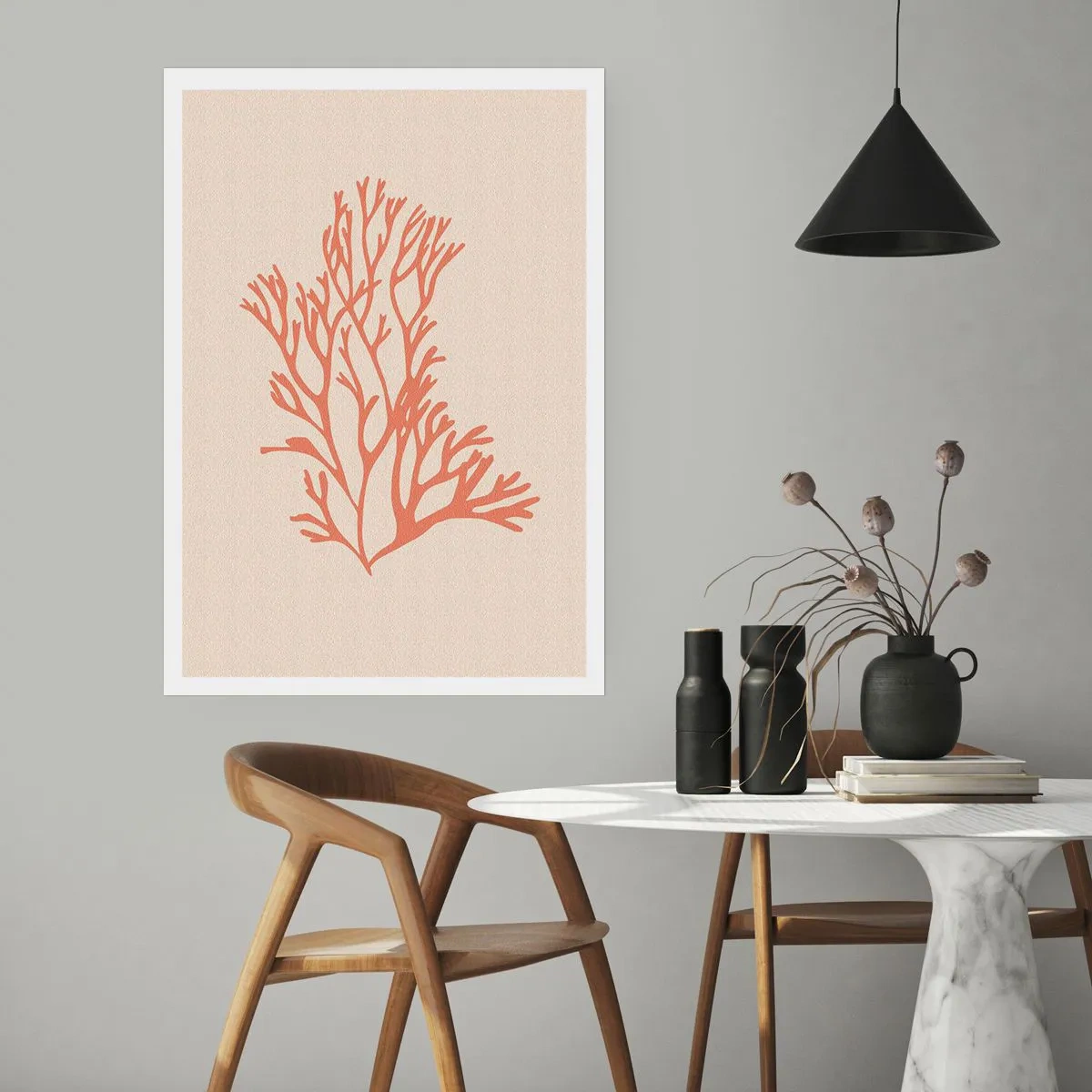 Plakat - Koralowy filigran - 40x50 cm