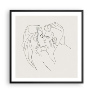 Plakat w czarnej ramie - Splątani uczuciem - 60x60 cm