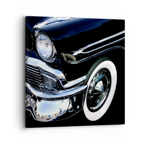 Obraz na płótnie - Klasyka w srebrze, czerni i bieli - 30x30 cm