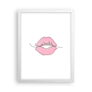 Plakat w białej ramie - Gotowy do pocałunku? - 30x40 cm