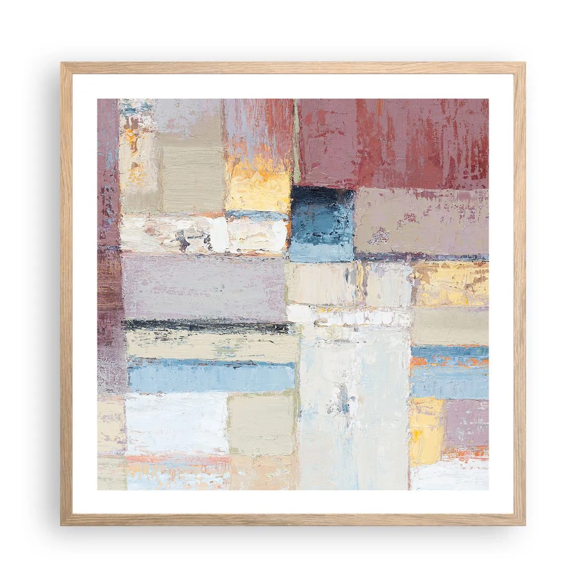 Plakat w ramie jasny dąb - Spokój geometrii - 60x60 cm