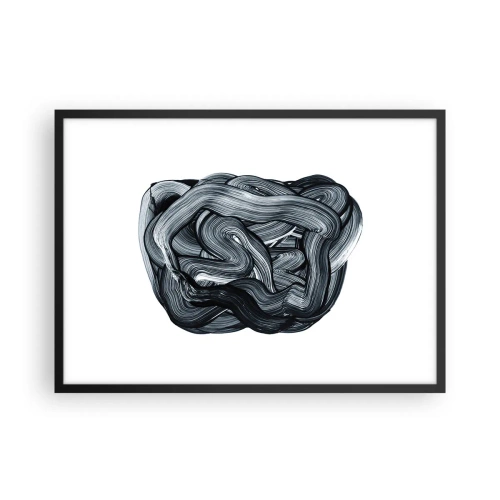 Plakat w czarnej ramie - Abstrakcyjna kompozycja w odcieniach szarości - 70x50cm - To nie takie proste - Nowoczesna dekoracja ścienna do salonu i sypialni ARTTOR