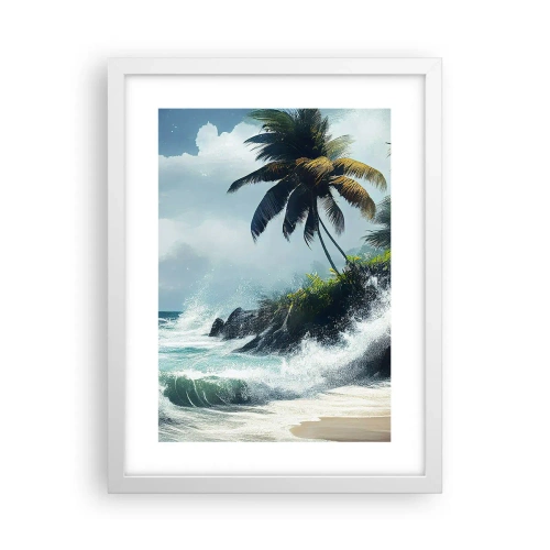 Plakat w białej ramie - Na tropikalnym brzegu - 30x40 cm