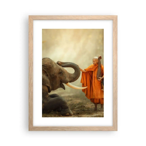 Plakat w ramie jasny dąb - Spotkanie w podróży - 30x40 cm