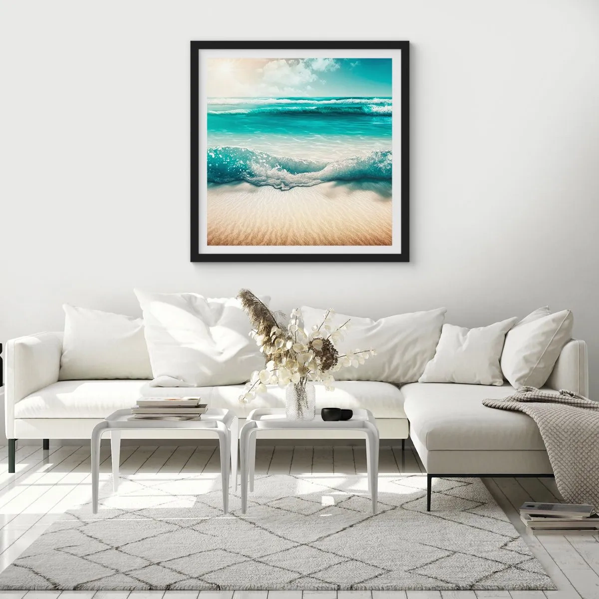 Plakat w czarnej ramie - Spokój oceanu - 30x30 cm