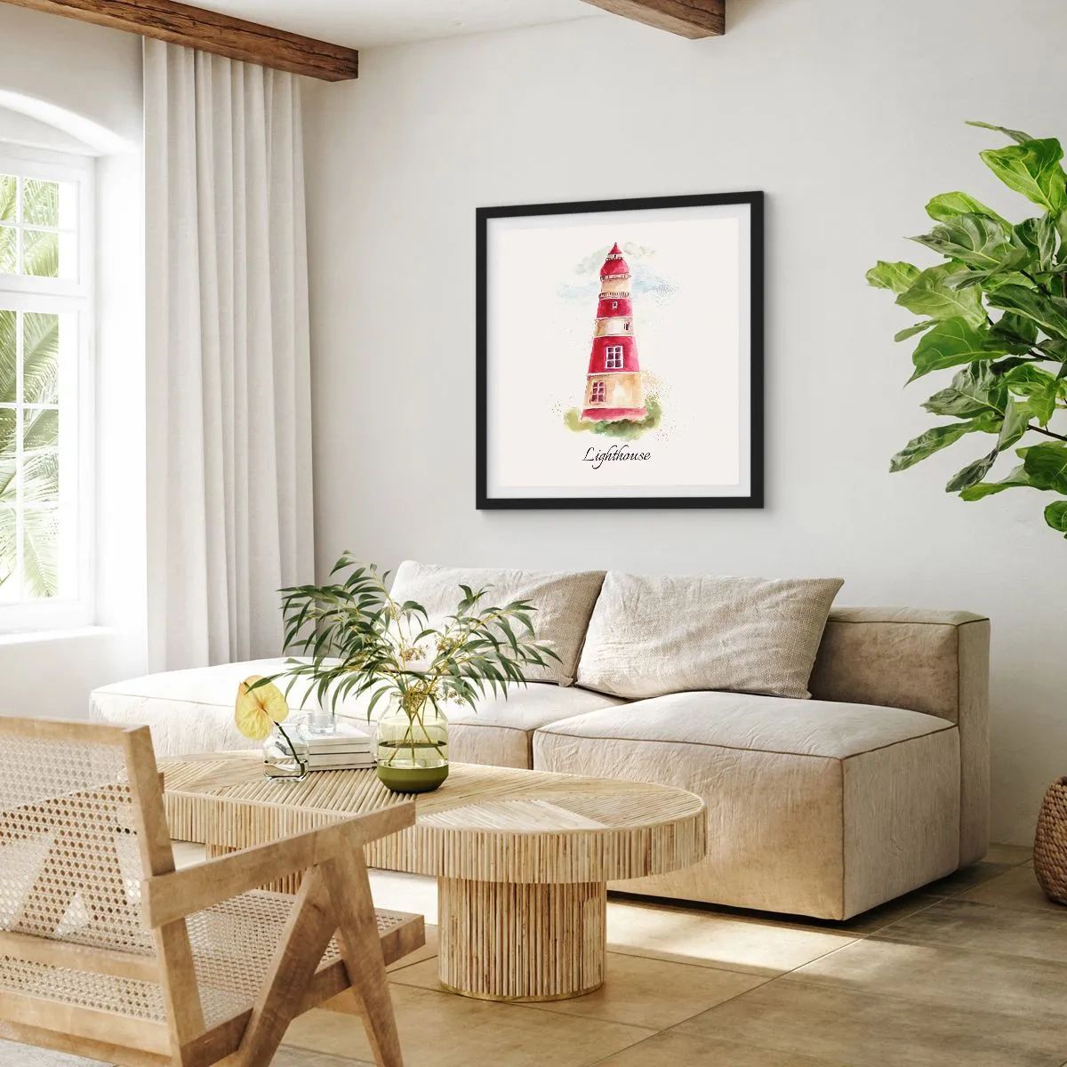 Plakat w czarnej ramie - Wokół zawsze pogoda - 40x40 cm