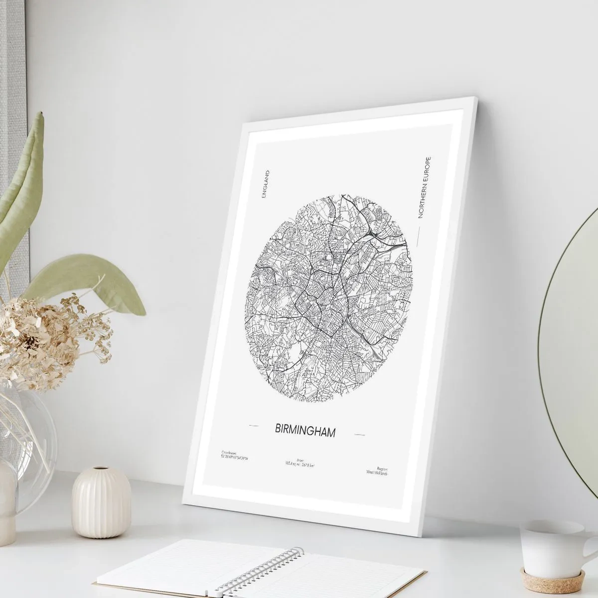 Plakat w białej ramie - Anatomia Birmingham - 61x91 cm
