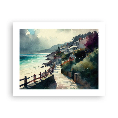 Plakat - Śródziemnomorskie miasteczko - 50x40 cm