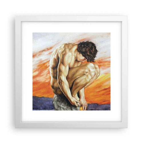 Plakat w białej ramie - Zatopiony w sobie - 30x30 cm