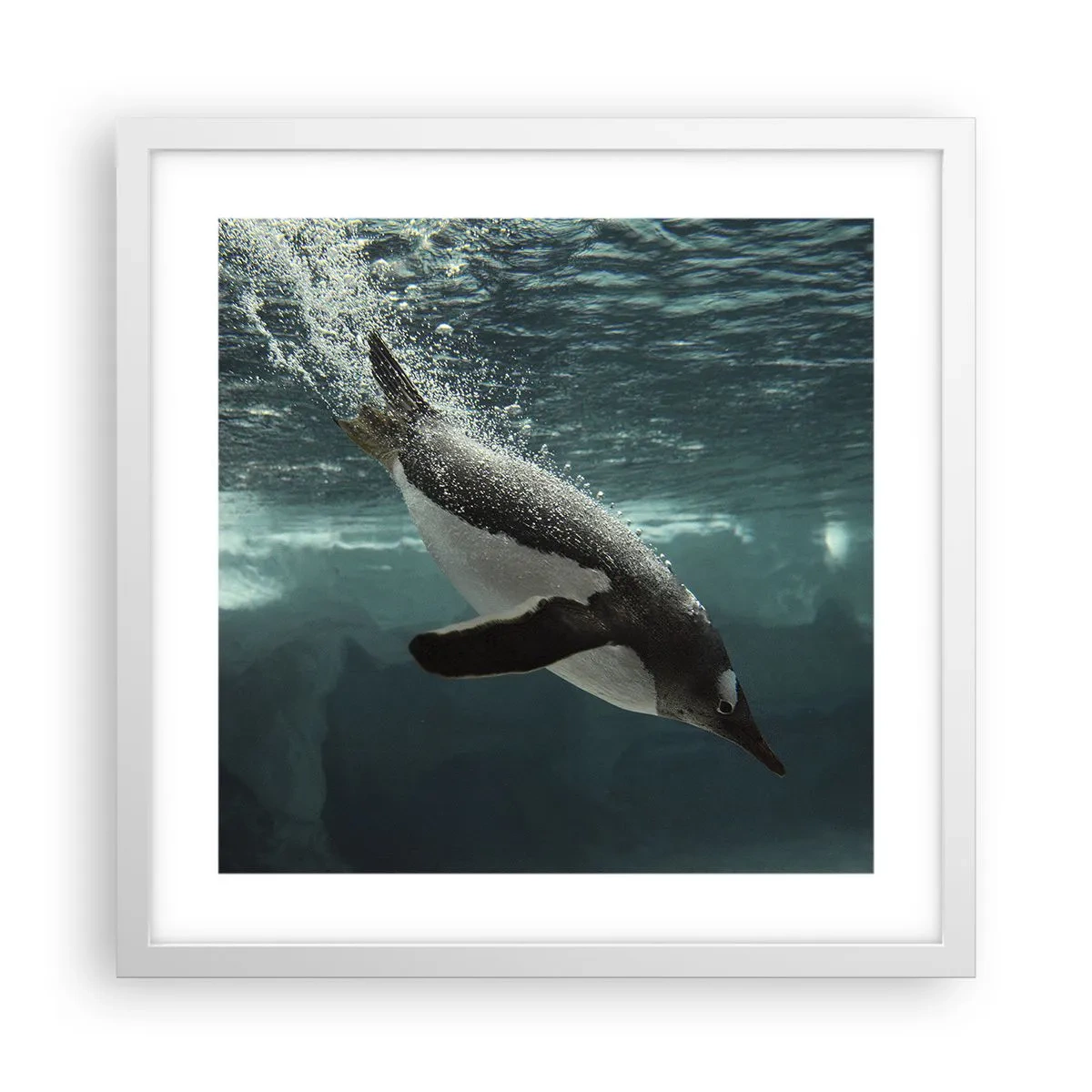 Plakat w białej ramie - Witaj w moim świecie - 40x40 cm