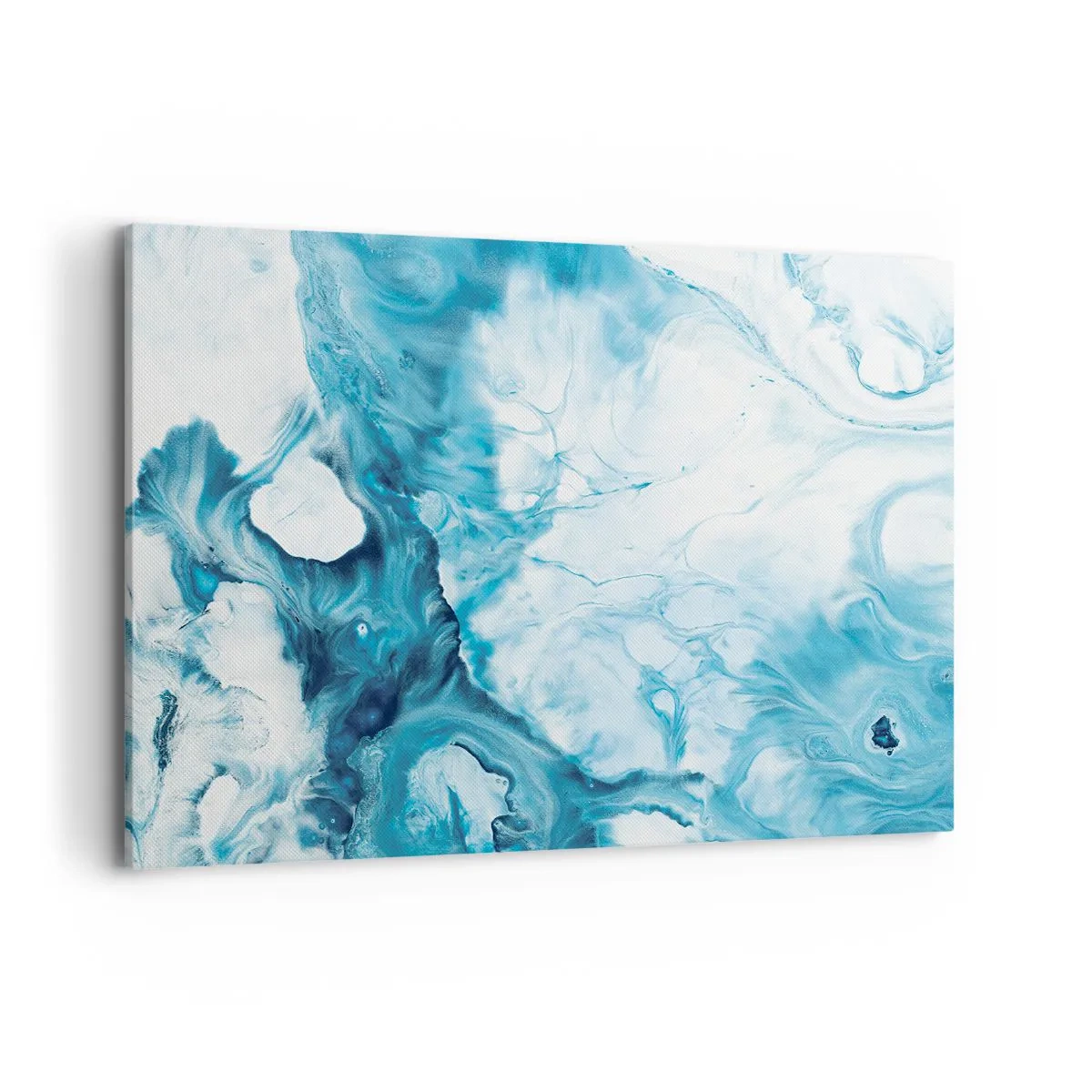 Obraz na płótnie - Abstrakcyjny wzór w odcieniach błękitu - 120x80cm - Koncert błękitu - Nowoczesna dekoracja ścienna do salonu, kuchni i sypialni ARTTOR