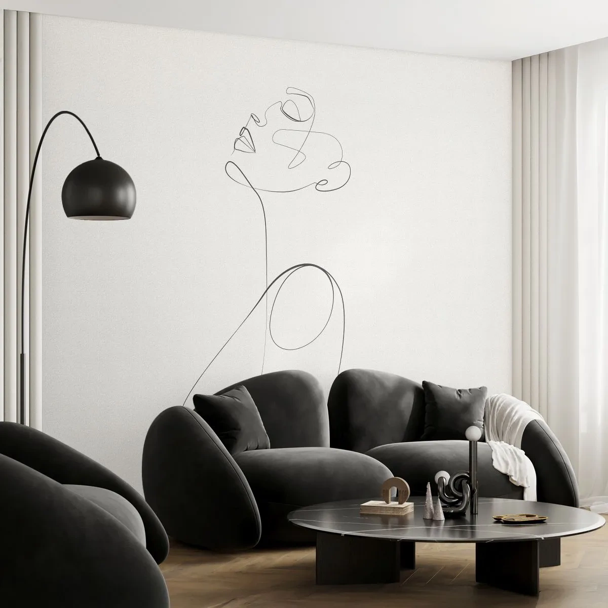 Fototapeta Premium Canvas - Zapętlona w marzeniach - Kobieta, Grafika, Sztuka - 350x256 cm