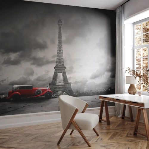 Fototapeta Premium Canvas - Nie tak dawno w Paryżu - Motoryzacja, Wieża Eiffla, Paryż - 250x175 cm