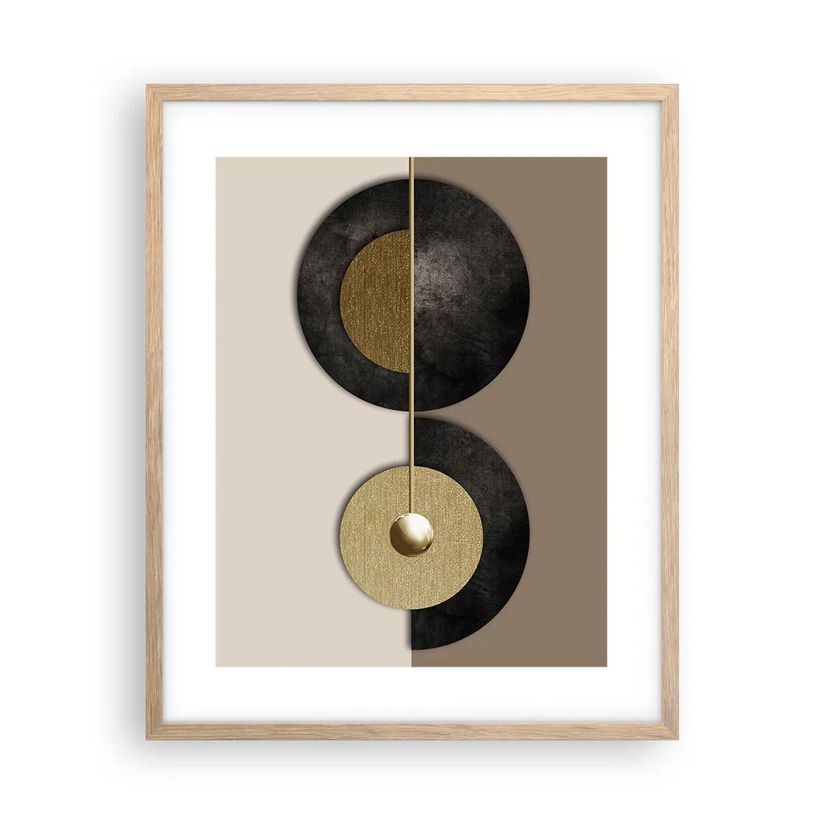 Plakat w ramie jasny dąb - Wariacje wokół koła - 40x50 cm