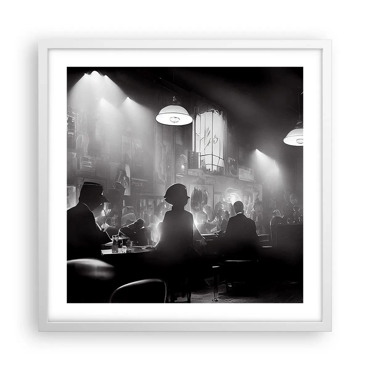 Plakat w białej ramie - W jazzowym klimacie - 50x50 cm