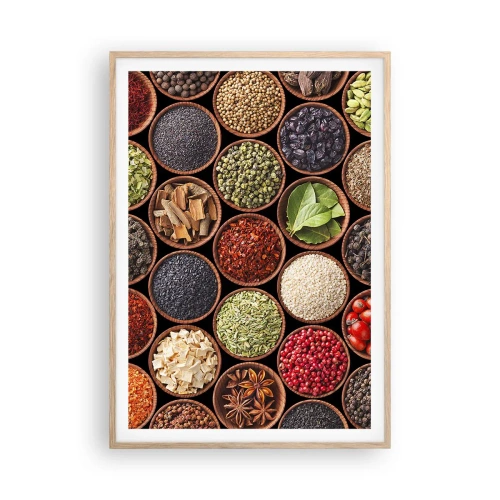 Plakat w ramie jasny dąb - Wszystkie smaki świata - 70x100 cm