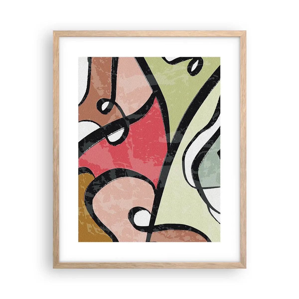 Plakat w ramie jasny dąb - Piruety wśród barw - 40x50 cm