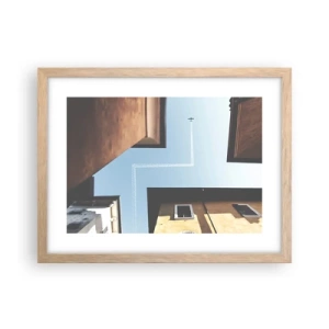 Plakat w ramie jasny dąb - Ponad miejskim labiryntem - 40x30 cm